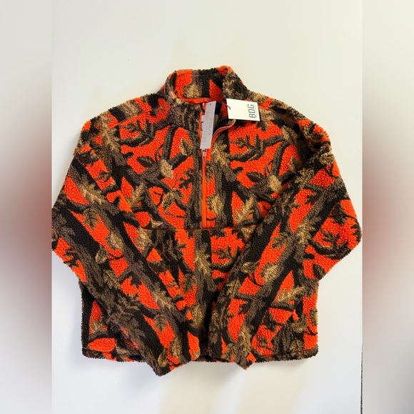 Urban Outfitters Jackets & Blazers - Urban Outfitters Orange and Brown Camo Fleece Jacket